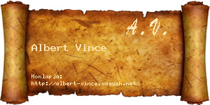 Albert Vince névjegykártya