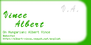 vince albert business card